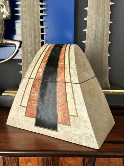 Maitland Smith Tessellated Stone Decorative Jewelery Box