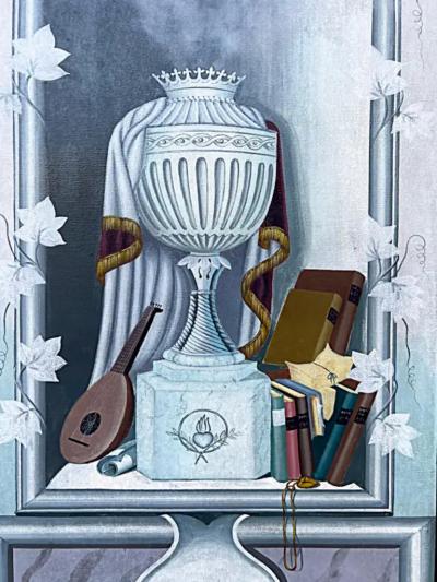 Maitland Smith Vintage Maitland Smith Hand Painted Screen in Neoclassical Style 4 Panels