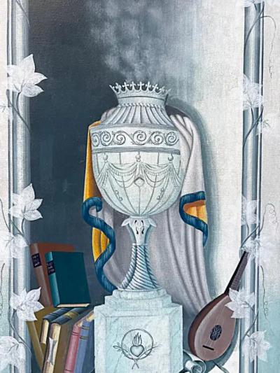 Maitland Smith Vintage Maitland Smith Hand Painted Screen in Neoclassical Style 4 Panels