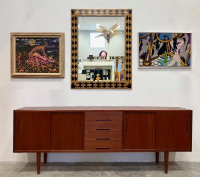 Maitland Smith Vintage Maitland Smith Harlequin Inlaid Coconut Shell Mirror