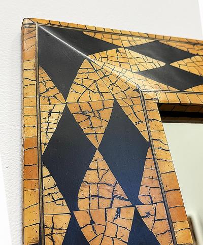 Maitland Smith Vintage Maitland Smith Harlequin Inlaid Coconut Shell Mirror