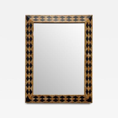 Maitland Smith Vintage Maitland Smith Harlequin Inlaid Coconut Shell Mirror