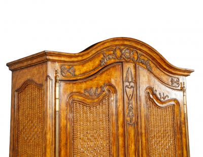 Maitland Smith Walnut Armoire Bar Cabinet by Maitland Smith