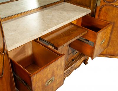 Maitland Smith Walnut Armoire Bar Cabinet by Maitland Smith