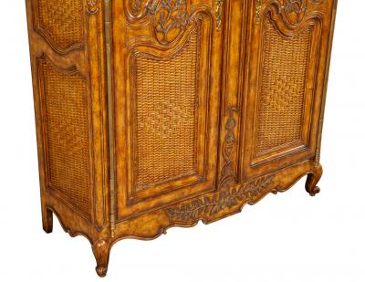 Maitland Smith Walnut Armoire Bar Cabinet by Maitland Smith