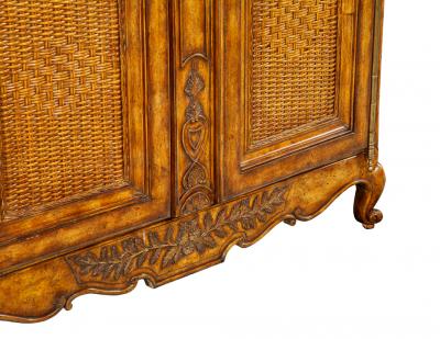 Maitland Smith Walnut Armoire Bar Cabinet by Maitland Smith