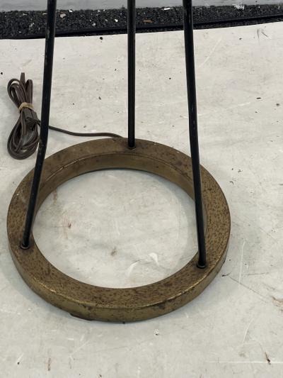 Majestic Lamp company MID CENTURY BRASS AND BLACK ENAMEL METAL FLOOR LAMPS IN THE STYLE OF JEAN ROYERE