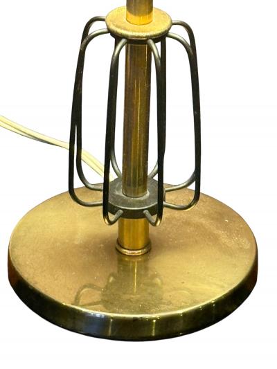 Majestic Lamp company MID CENTURY PAIR OF BRASS BLACK ENAMEL CAGE ACCENT LAMPS