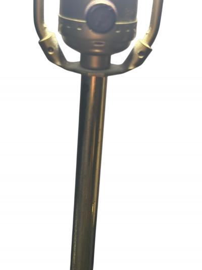 Majestic Lamp company MID CENTURY PAIR OF BRASS BLACK ENAMEL CAGE ACCENT LAMPS