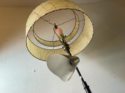 Majestic Lamp company UNUSUAL MID CENTURY FLOOR LAMP WITH ORIGINAL DOUBLE TIER SHADE
