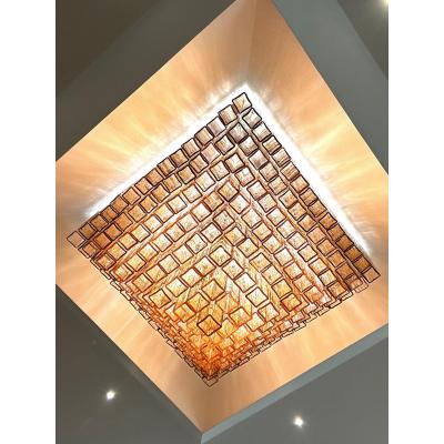 Majestic Luxury Venetian Amber Ros Murano Glass Squared Elements 