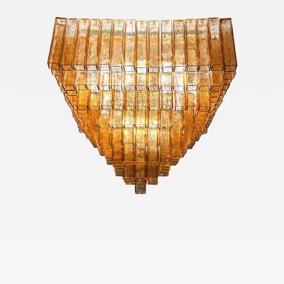 Majestic Luxury Venetian Amber Ros Murano Glass Squared Elements