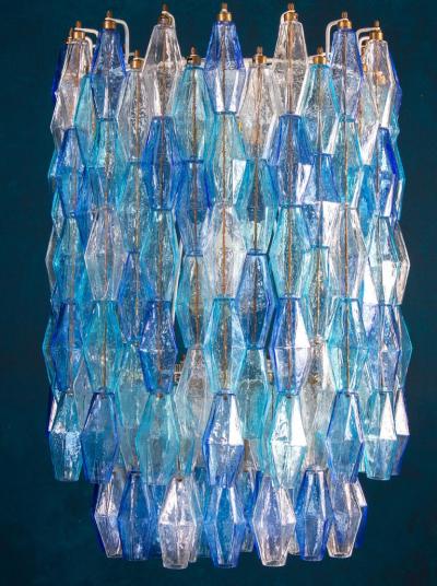 Majestic Murano Glass Sapphire Colored Poliedri Chandelier