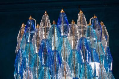 Majestic Murano Glass Sapphire Colored Poliedri Chandelier