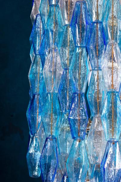 Majestic Murano Glass Sapphire Colored Poliedri Chandelier