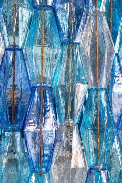 Majestic Murano Glass Sapphire Colored Poliedri Chandelier