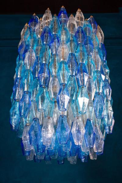 Majestic Murano Glass Sapphire Colored Poliedri Chandelier