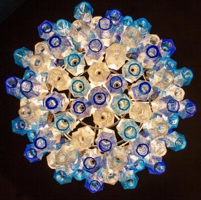 Majestic Murano Glass Sapphire Colored Poliedri Chandelier