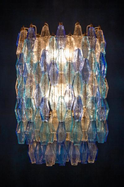 Majestic Murano Glass Sapphire Colored Poliedri Chandelier