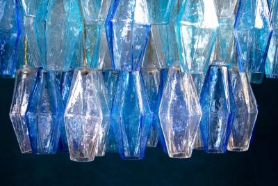Majestic Murano Glass Sapphire Colored Poliedri Chandelier