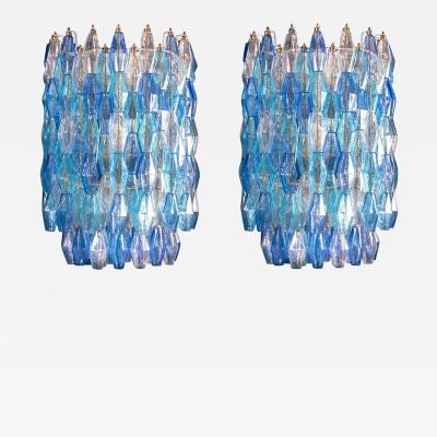 Majestic Murano Glass Sapphire Colored Poliedri Chandelier