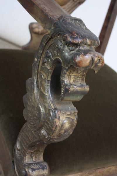 Majestic Odd Fellows Carved and Painted Armchair