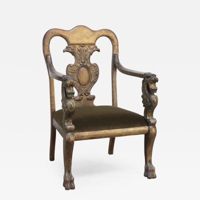 Majestic Odd Fellows Carved and Painted Armchair