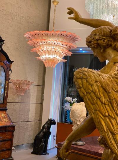 Majestic Pink Murano Palmette Chandelier