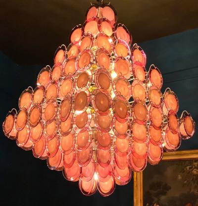 Majestic Purple Murano Glass Discs Chandelier