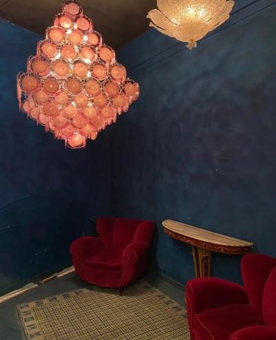 Majestic Purple Murano Glass Discs Chandelier