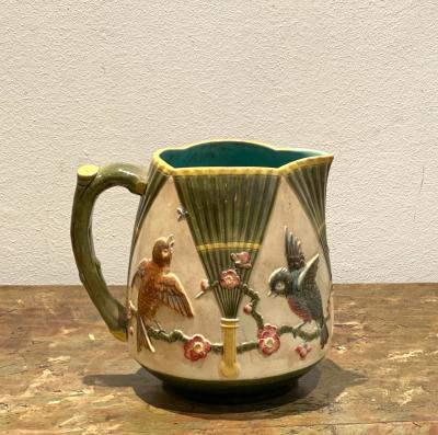 Majolica Pitcher with Birds England Circa 19th Century