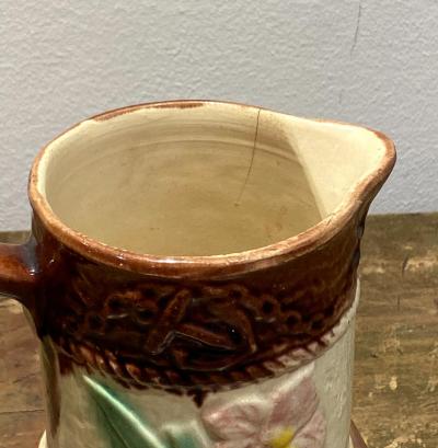 Majolica Pitcher with Flowers