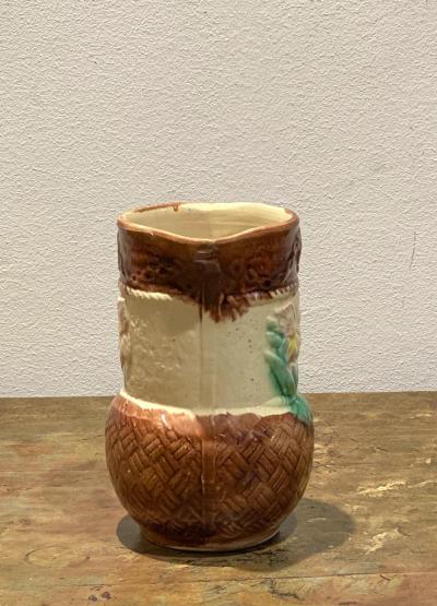 Majolica Pitcher with Flowers