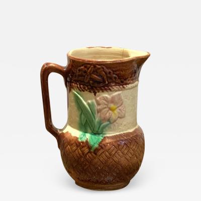 Majolica Pitcher with Flowers