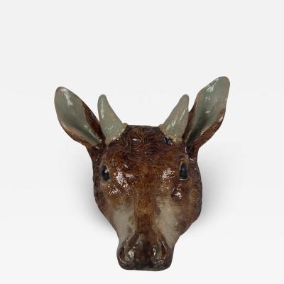 Majolica Stag Head Wall Pocket