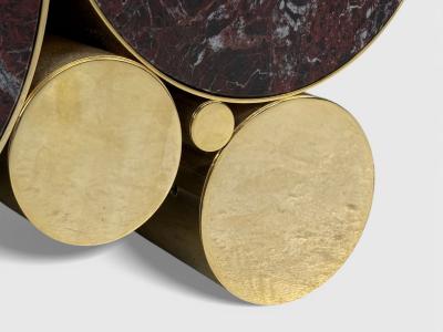 Malabar Polished Brass Marble Wanderlust Console Portugal 21st c 