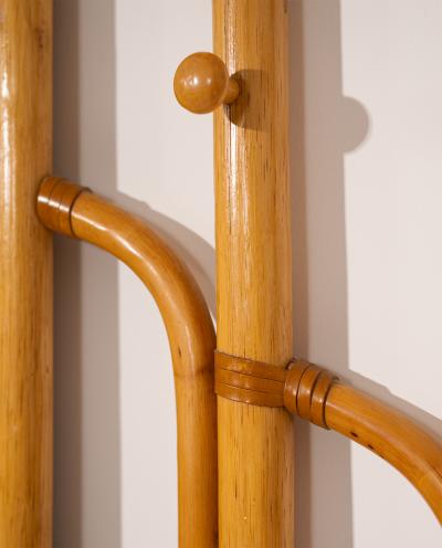 Malacca Rattan Mirror Coat Hanger 1960s