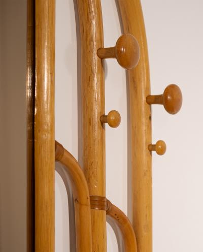 Malacca Rattan Mirror Coat Hanger 1960s