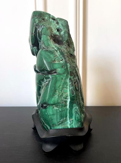 Malachite Rock on Display Stand Chinese Scholar Stone