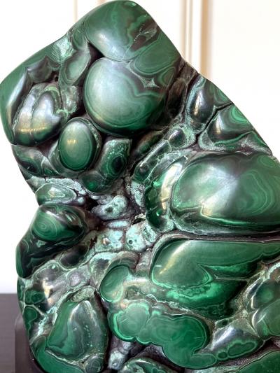 Malachite Rock on Display Stand Chinese Scholar Stone