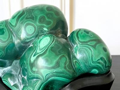 Malachite Rock on Display Stand as a Chinese Scholar Stone