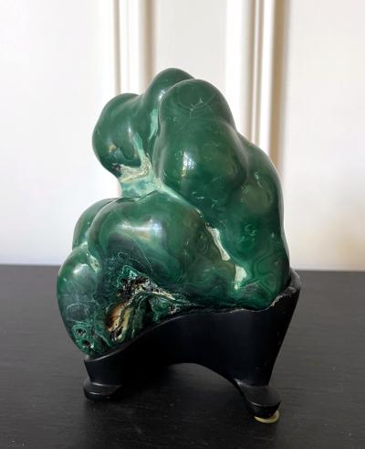 Malachite Rock on Display Stand as a Viewing Stone