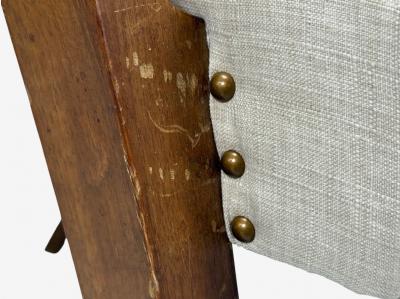 Malatesta Masson Beige Fabric Wood Occasional Chairs Italy 1950s