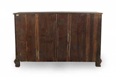 Maltese Continental Rosewood and Brass Inlaid Serpentine Commode