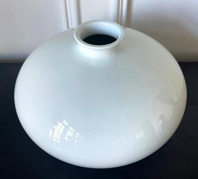 Manji Inoue Contemporary Japanese White Glaze Ceramic Vase by Inoue Manji
