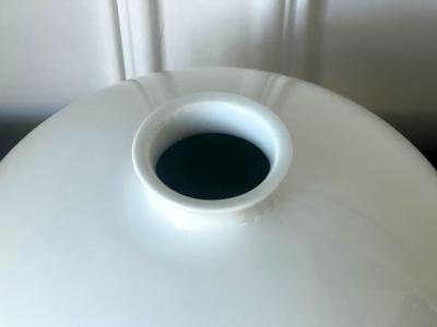 Manji Inoue Contemporary Japanese White Glaze Ceramic Vase by Inoue Manji