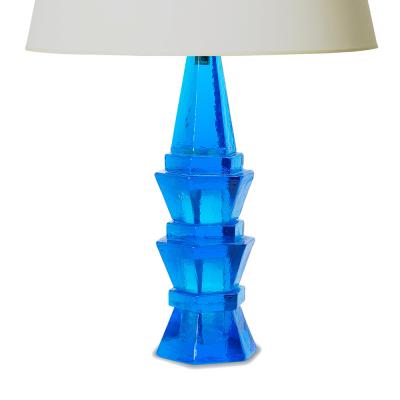 Mantorp Glasbruk Table Lamp in Vivid Aqua Glass by Mantorp Glasbruk