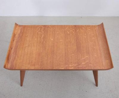 Manuel Barbero Spanish Modernist Pagoda Coffee or Side Table in Oak by Manuel Barbero 1953