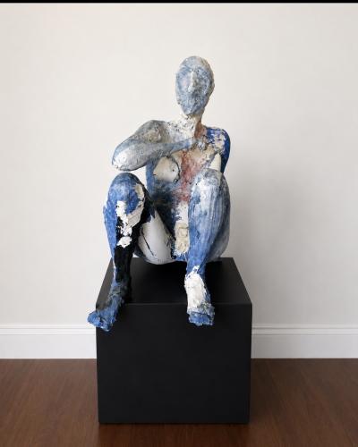 Manuel Neri MANUEL NERI 1930 2021 Blue Blond 1979 Painted Plaster 33 x 26 x 26 inches