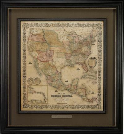 Map of the United States with its Territories also Mexico and the West Indies